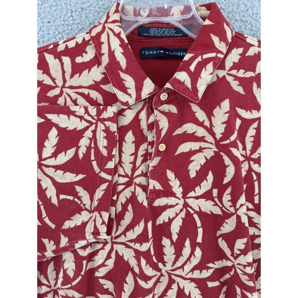 Tommy Hilfiger Vintage Hawaiian Shirt Men's XL Cotton Fauna All Over Print 90s